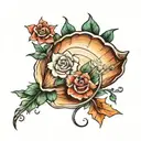 seashell with flowers leg band tattoo design tattoo design idea