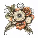 seashell with flowers leg band tattoo design tattoo design idea