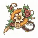 seashell with flowers leg band tattoo design tattoo design idea