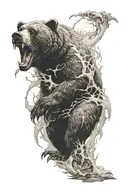 bear attack, timeless symbolism tattoo design idea