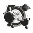 Solar system planets tattoo design idea