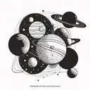 Solar system planets tattoo design idea