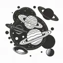 Solar system planets tattoo design idea