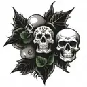 Sobriety Tattoo with skulls  tattoo design idea