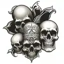 Sobriety Tattoo with skulls  tattoo design idea