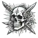 Sobriety tattoo with skulls and daggers hidden among them tattoo design idea