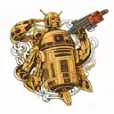 Droids transforming into ships from Star Wars  tattoo design idea