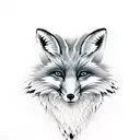 cute fox in full size tattoo design idea
