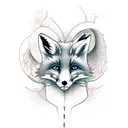 cute fox in full size tattoo design idea