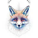 cute fox in full size tattoo design idea