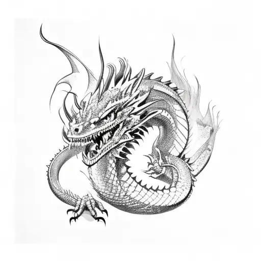 abstract dragon tattoo design idea