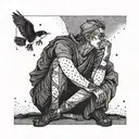 solitude, suffering, questioning, freedom tattoo design idea