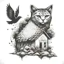 solitude, suffering, questioning, freedom tattoo design idea