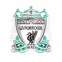 A tattoo of the Liverpool Football Club badge with a comic book twist tattoo design idea
