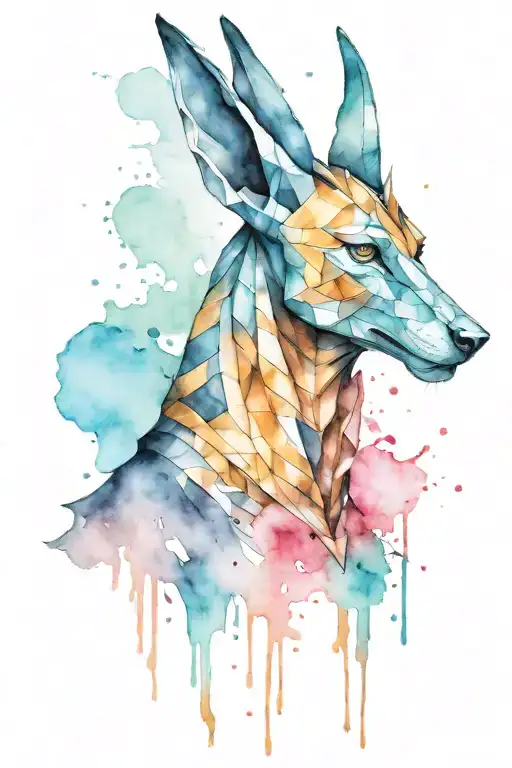 Anubis god tattoo design idea