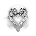 , infinity, non Duality, Gemini, Leo, Feminine, masculine. Twins, tattoo design idea