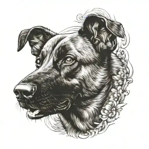Belgian malinois tattoo design idea
