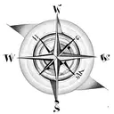 compass with coordinates with a beach inside of it  tattoo design idea