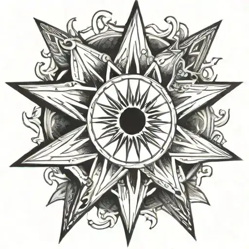 philippine star and sun tattoo design idea