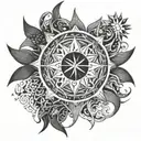 philippine star and sun tattoo design idea