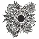 philippine star and sun tattoo design idea