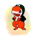 Charmander hugging Link tattoo design idea