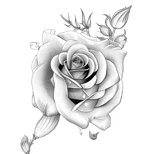 rose, violet, snowdrop, rosemary  tattoo design idea