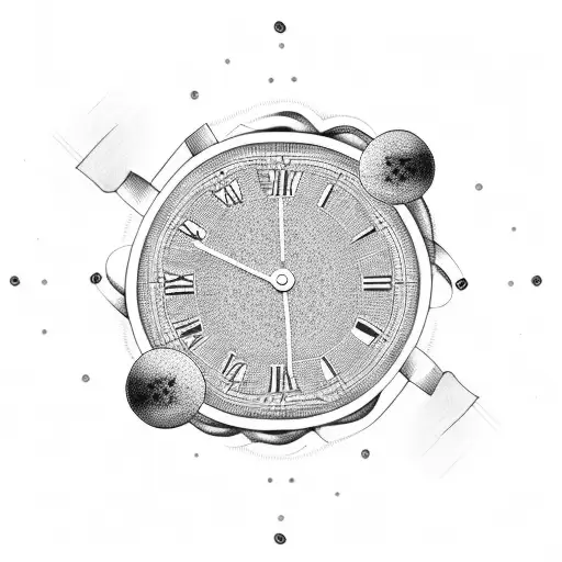 Blink 182 lyrics intertwined with a clock showing the passage of time tattoo design idea