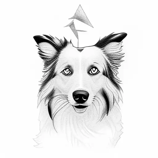 border collie tattoo design idea