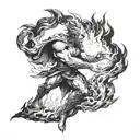 Prometheus stealing fire  tattoo design idea