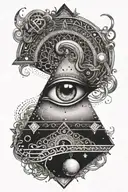 the eye of ra in a diamond with a reference to the moon and the number 21 tattoo design idea