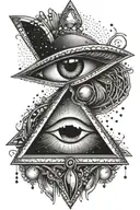 the eye of ra in a diamond with a reference to the moon and the number 21 tattoo design idea