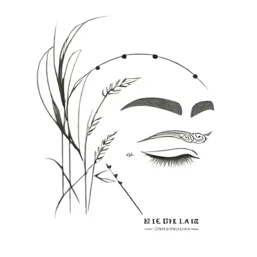 Incorporate elements of eyebrow design tools and micropigmentation needles into a minimalist tattoo design tattoo design idea