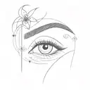 Incorporate elements of eyebrow design tools and micropigmentation needles into a minimalist tattoo design tattoo design idea