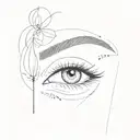 Incorporate elements of eyebrow design tools and micropigmentation needles into a minimalist tattoo design tattoo design idea