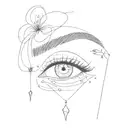 Incorporate elements of eyebrow design tools and micropigmentation needles into a minimalist tattoo design tattoo design idea