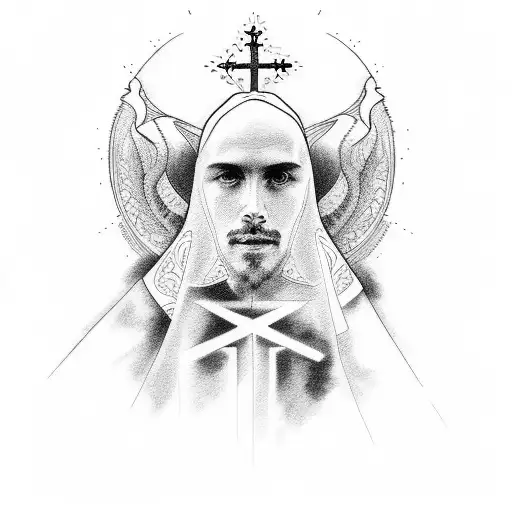 strive to excel at building up the church tattoo design idea