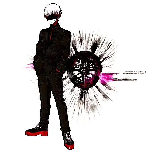 Tokyo Ghoul Anime Tattoo, dark and cybersigilism style tattoo design idea