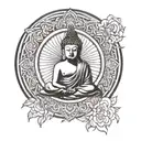 budha inside the circle tattoo design idea