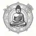 budha inside the circle tattoo design idea