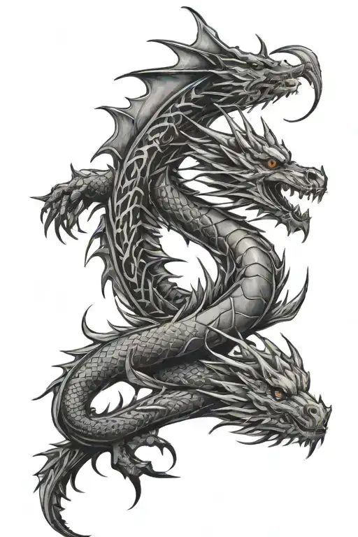 gothic feminine spine tattoo featuring dragon accents tattoo design idea