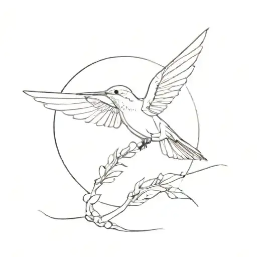 sketch-style minimalistic, line art, hummingbird, fallen angel men, butterflys, Architecture, dot-work tattoo design idea