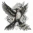 sketch-style minimalistic, line art, hummingbird, fallen angel men, butterflys, Architecture, dot-work tattoo design idea