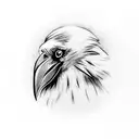 Security camera pointed at a Raven holding two butcher knives in a threatening manner tattoo design idea