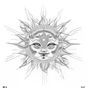 spiritual numbers sun tattoo design idea