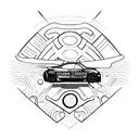 A vibrant and dynamic tattoo of a sports car racing through the streets of Los Angeles, capturing the client's enthusiasm for cars and their fondness for the city. tattoo design idea