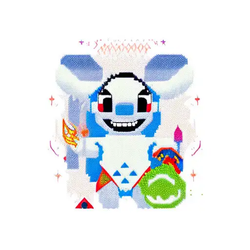 Midwest Emo Disney Chracter Stitch tattoo design idea