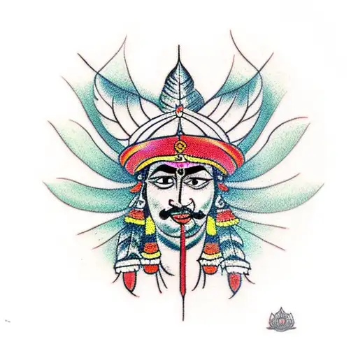 Indian mythology tattoo design idea