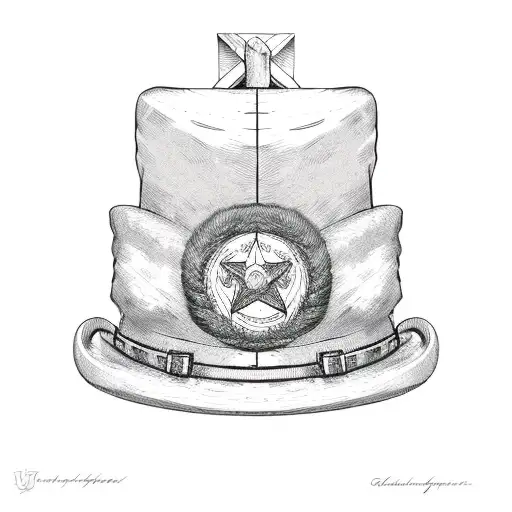 military headstone with maroon beret on top tattoo design idea