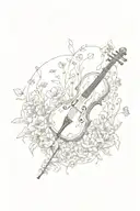 flower meadow and cello tattoo tattoo design idea